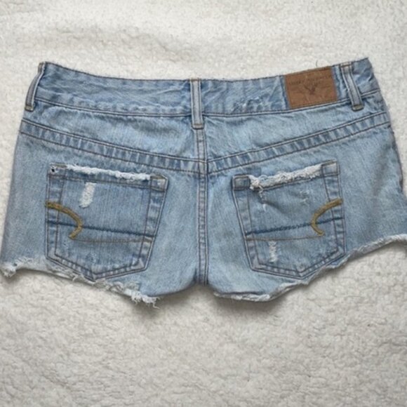 American Eagle Jean Shorts cut off Denim Micro ShortsSize 0 - Picture 4 of 7